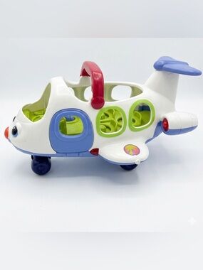Fisher-Price Little People Lil Movers Airplane Blue & White 2005 Lights&Sounds